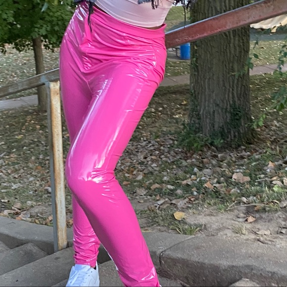 pink leather pants - Picture 2 of 2